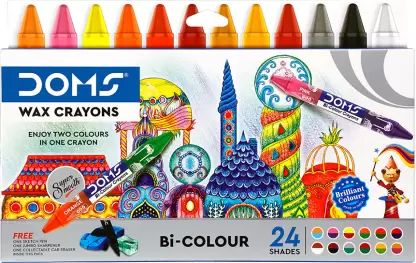 Wax Crayons | Bi-Colours | 24 | Doms |